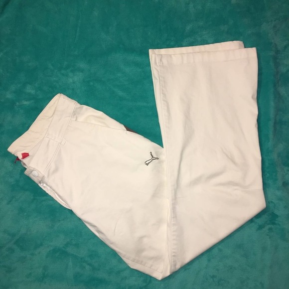 Puma Golf Pants Med White Stretch Snap Zip Button - Picture 15 of 16